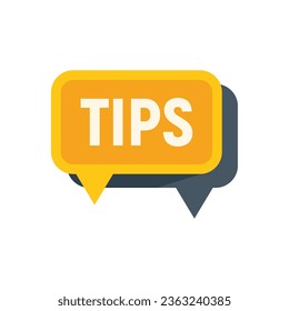 Help tip icon flat vector. Quick trick. Info text isolated