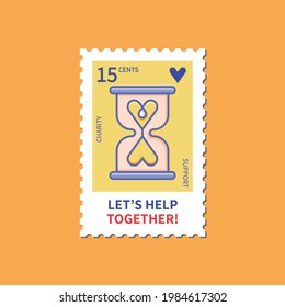 Let’s help together. Donation and Volunteers vector concept. Charity, Support, Welfare vector illustration.