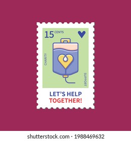 Let’s help together. Donation and Volunteers vector concept. Charity, Support, Welfare vector illustration.