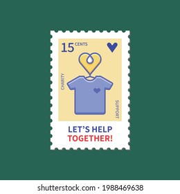 Let’s help together. Donation and Volunteers vector concept. Charity, Support, Welfare vector illustration.