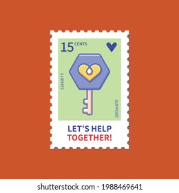 Let’s help together. Donation and Volunteers vector concept. Charity, Support, Welfare vector illustration.