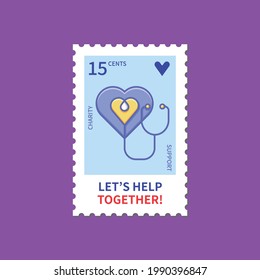 Let’s help together. Donation and Volunteers vector concept. Charity, Support, Welfare vector illustration.