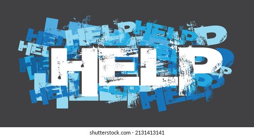 HELP typography for t shirt print, vectors.
