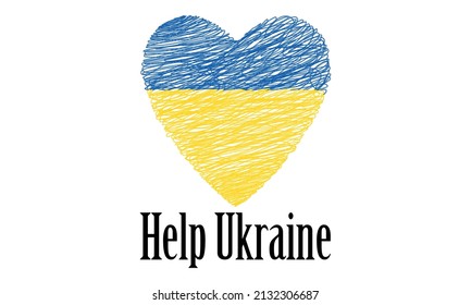 Helfen Sie der Ukraine Herz, Stopp Ukraine Krieg Vektorgrafik und Clip Art