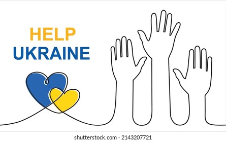 Help Ukraine Stop The War. Stop War, Assistance In Conflict Resolution Concept. Help Ukraine Concept Banner 