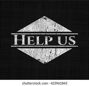 Help us chalk emblem
