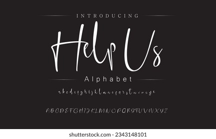 Help Us Font Handwritten Signature  Brush Font Type Font lettering handwritten
