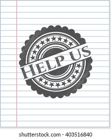 Help us pencil emblem