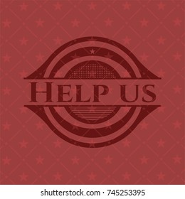 Help us retro red emblem