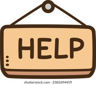 Help vector doodle illustration and graphic