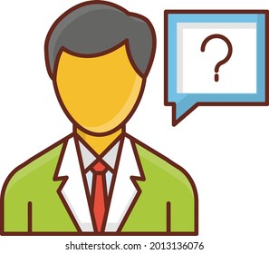 help vector flat color icon