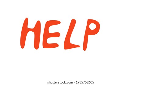 Help. Vector hand drawn text in doodle style