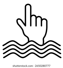 Ilustración de diseño de íconos de Vector de ayuda. Icono de ahogamiento