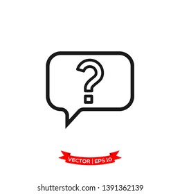 help vector  icon, question icon in trendy flat design 