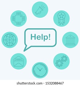 Help vector icon sign symbol