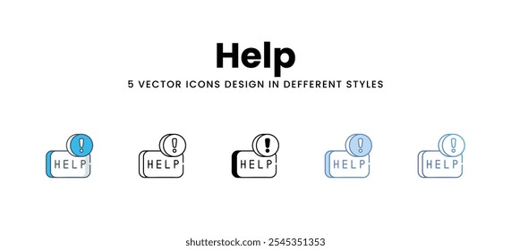 Help vector icons different style vector stock illustration