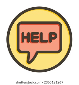 Help Vector Thick Line Filled Colors Icon For Personal And Commercial Use.
