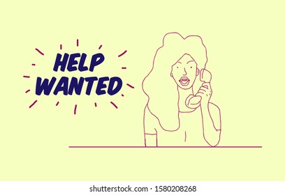 help wanted background template for job hiring, vector illustration in eps10