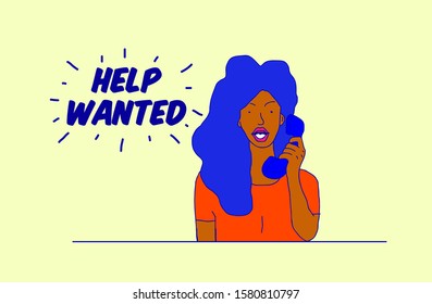help wanted background template for job hiring, vector illustration in eps10