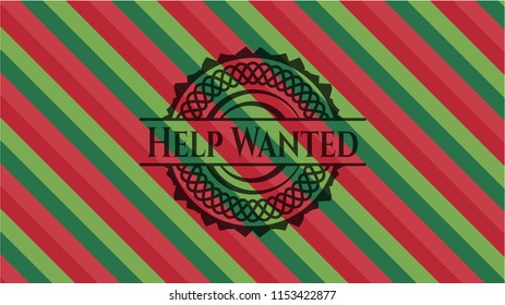 Help Wanted christmas badge background.
