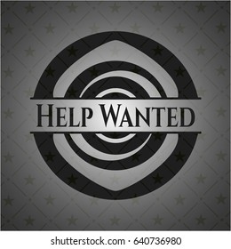 Help Wanted dark emblem. Retro