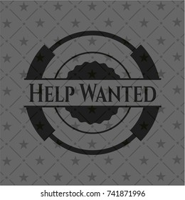 Help Wanted dark emblem. Retro