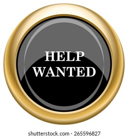 Help wanted icon. Internet button on white  background. EPS10 Vector. 