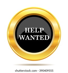 Help wanted icon. Internet button on white background. EPS10 vector.
