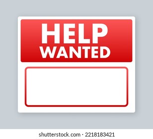 Help Wanted Icon, Sign. Help Wanted Label. Vector Stock Illustration