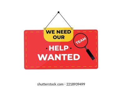 Help wanted label design vector