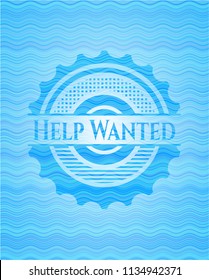 Help Wanted light blue warer style emblem.