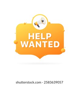 Help wanted message icon. Megaphone icon. style. Vector icon.