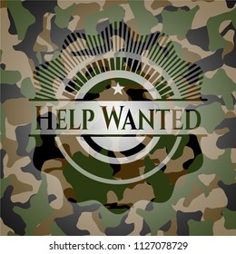 Help Wanted on camouflaged pattern