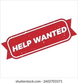 Help Wanted round stamp icon grunge distressed style