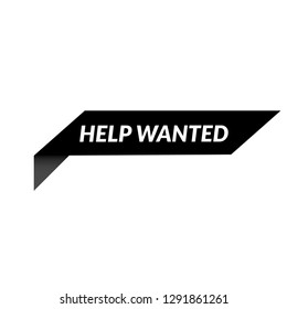 help wanted sign, emblem, label, badge,sticker. help wanted paper origami speech bubble. help wanted tag. help wanted banner. Designed for your web site design, logo, app, UI