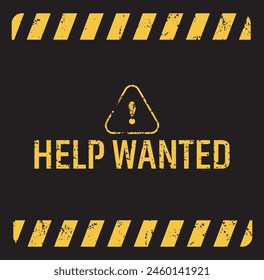 Help wanted sign on black background