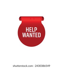 Help wanted sign on white background