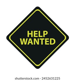 help wanted sign on white background