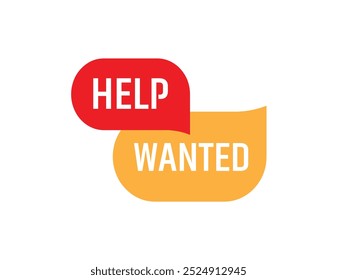 Help wanted sign on white background