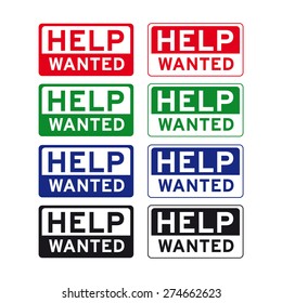 Help Wanted Sign Vector Set