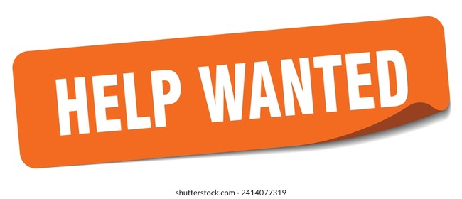 help wanted sticker. help wanted rectangular label isolated on white background