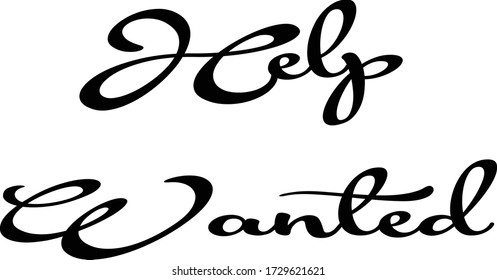 Help wanted text sign illustration on white background