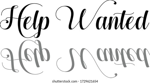 Help wanted text sign illustration on white background
