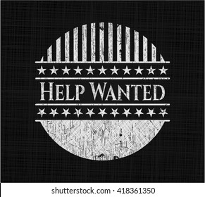 Help Wanted written with chalkboard texture
