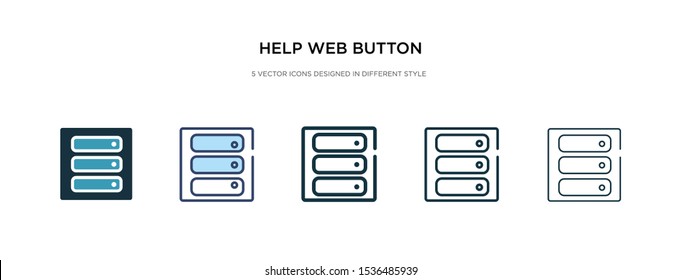 help web button icon in different style vector illustration. two colored and black help web button vector icons designed in filled, outline, line and stroke style can be used for web, mobile, ui
