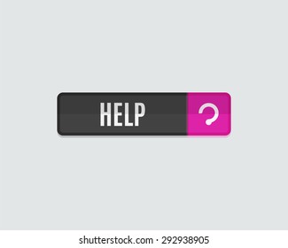 Help web button, modern flat design. Website template