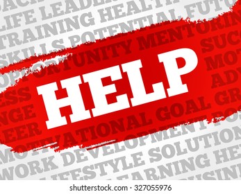 Help word cloud, business concept
