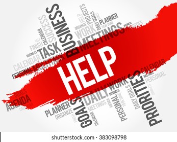 Help word cloud business concept