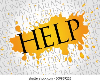Help word cloud concept