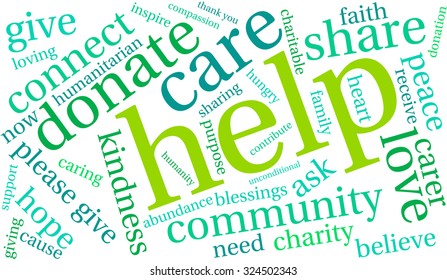 Help word cloud on a white background. 